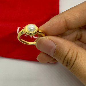 Uno de 50 Superlative Ring pearl ring gold -plated